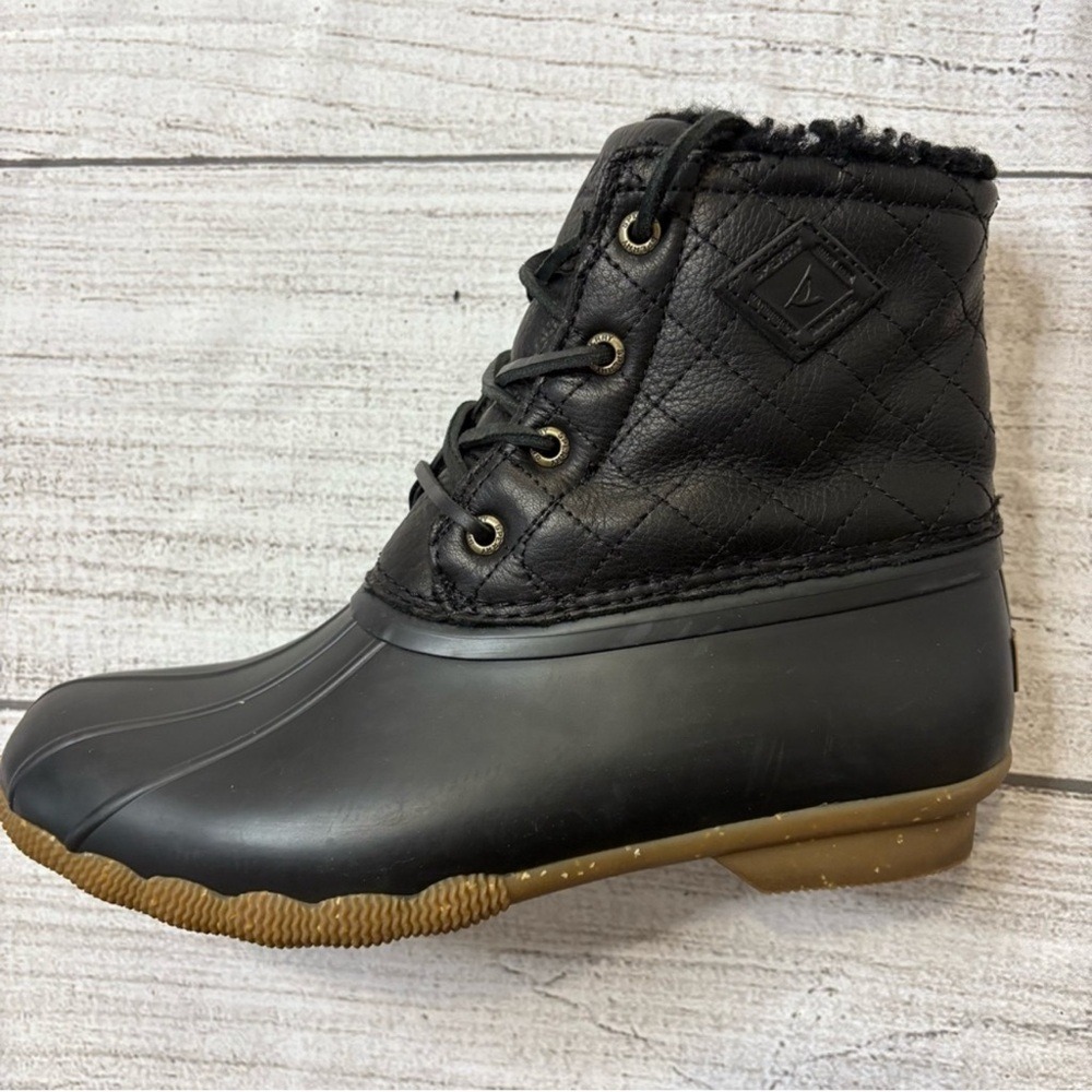 Sperry Black Quilted Rain Boots